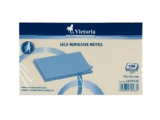 Öntapadó jegyzettömb, 75x125 mm, 100 lap, VICTORIA OFFICE, sárga