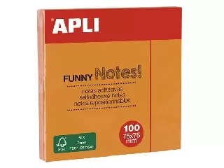 Öntapadó jegyzettömb, 75x75 mm, 100 lap, APLI 
