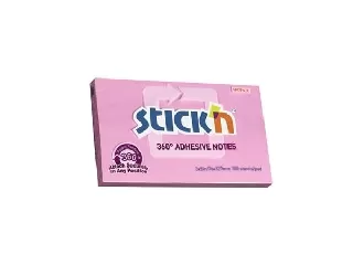 Öntapadó jegyzettömb, 76x127 mm, 100 lap, STICK N, rózsaszín