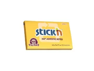 Öntapadó jegyzettömb, 76x127 mm, 100 lap, STICK N, sárga