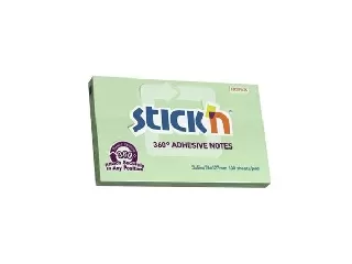 Öntapadó jegyzettömb, 76x127 mm, 100 lap, STICK N, zöld