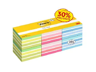 Öntapadó jegyzettömb, 76x76 mm, 6x450 lap, 3M POSTIT,  vegyes színek