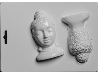 Öntőforma - 3D Buddha fej 2 db-os