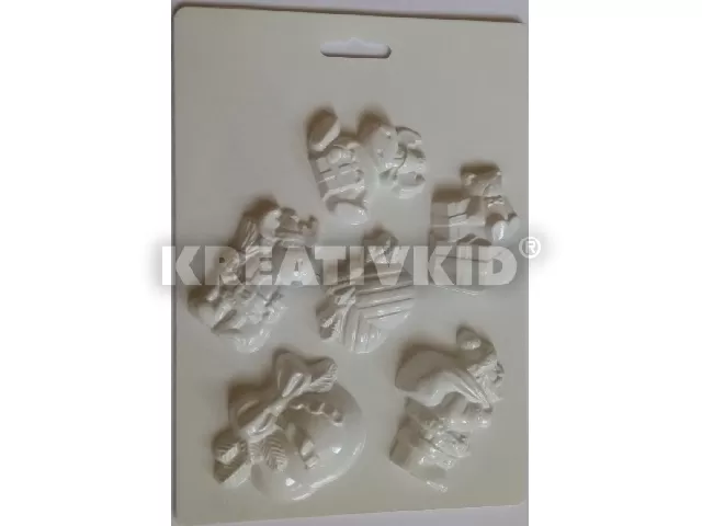 Öntőforma - Karácsonyi gömbök, szarvasok, ajándék