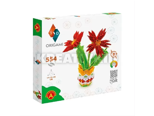 Origami 3D Cserepes virág papírhajtogatós építőjáték