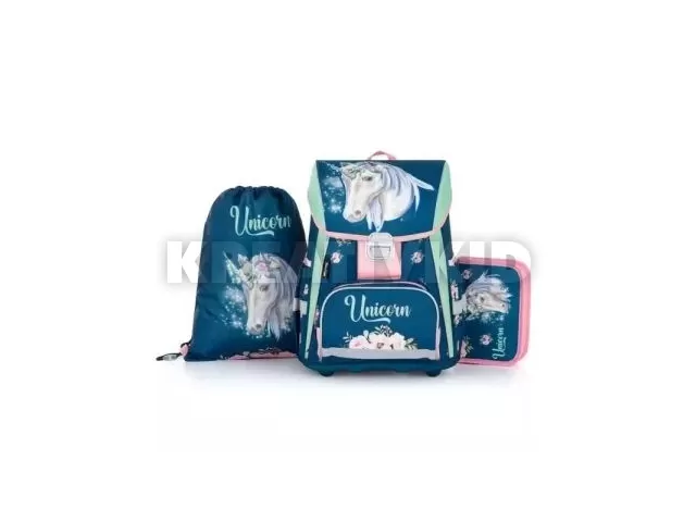 Oxybag: Unikornis mintás prémium iskolatáska szett - 3 db-os