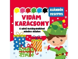 Palettás kifestő ajándék ecsettel - Vidám karácsony