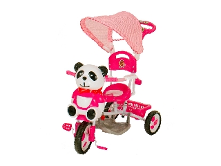Pandás fedeles tricikli, rózsaszín