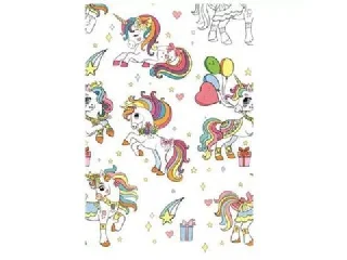 Papír asztalterítő - Színes unikornisok, 120 x 180 cm
