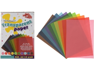 Papir, átlátszó (pauszpapír), A4, 10 szín  csomag, 110 gr