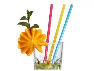 Papír szívószál csíkos  / 25 db Jumbó