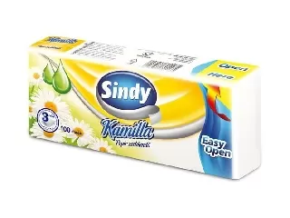 Papír zsebkendő, 3 rétegű, 100 db, 