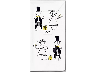 Papír zsebkendő 4 rétegű 10 db/cs - Paper+Design Esküvői pár