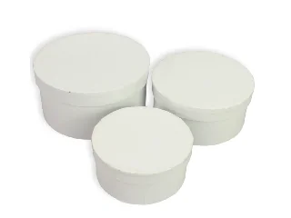 Papírdoboz kerek fehér 3db/szett