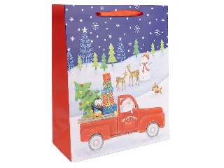 Papírtasak Mikulás autón 2632