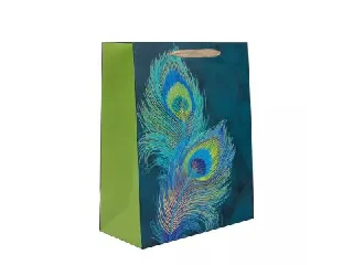 Pávatoll mintás ajádéktasak - 31 x 42 cm