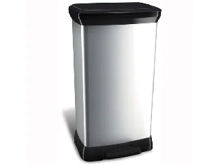 Pedálos szemetes, fémhatású, 50 l, CURVER