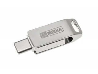 Pendrive, 16GB, USB 3.2 Gen1 + USB-C, alumínium ház, MYMEDIA