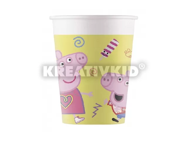 Peppa malac papírpohár - 200 ml, 8 db / csomag