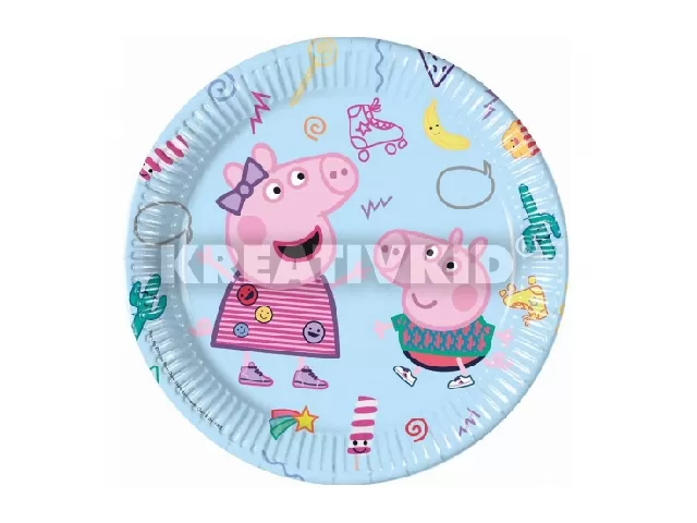 Peppa malac papírtányér - 23 cm, 8 db / csomag