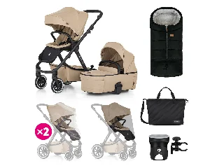 Petite&Mars Kombinált babakocsi, ICON 2in1, Mocha Beige, XXL AIR