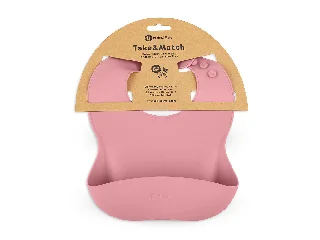 Petite&Mars Szilikon előke, Take&Match, 6 hó+, Dusty Rose