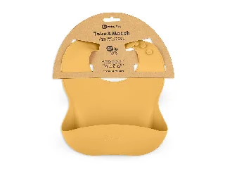 Petite&Mars Szilikon előke, Take&Match, 6 hó+, Intense Ochre