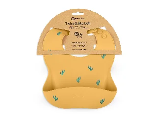 Petite&Mars Szilikon előke, Take&Match, 6 hó+, Ochre Cacti