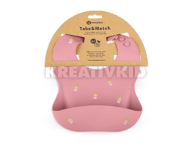 Petite&Mars Szilikon előke, Take&Match, 6 hó+, Rose Princesses