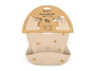 Petite&Mars Szilikon előke, Take&Match, 6 hó+, Sand Butterflies