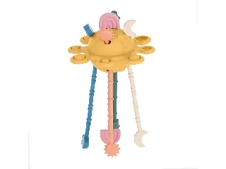 Petite&Mars Szilikon érzékszervi játék, Crazy Planet, Intense Ochre, 10 hó+