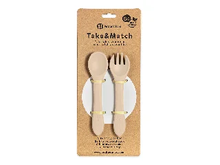 Petite&Mars Szilikon evőeszközök, TAKE&MATCH, Desert Sand, 6 hó+
