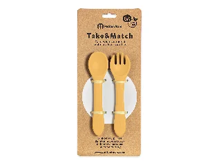 Petite&Mars Szilikon evőeszközök, TAKE&MATCH, Intense Ochre, 6 hó+