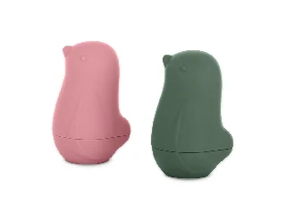 Petite&Mars Szilikon fürdőjáték, Love birds, Rose - Green, 6 hó+
