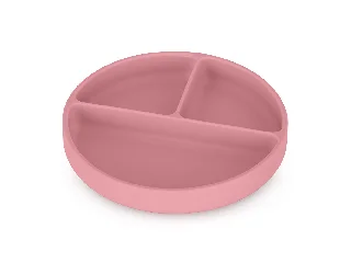 Petite&Mars Szilikon osztott kerek tányér, Take&Match, Dusty Rose, 6 hó+