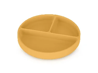 Petite&Mars Szilikon osztott kerek tányér, Take&Match, Intense Ochre, 6 hó+