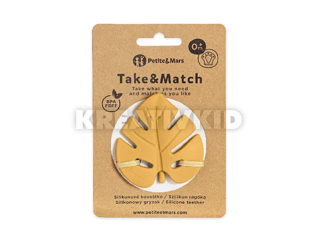 Petite&Mars Szilikon rágóka, Take&Match, Intense Ochre, 0 hó+