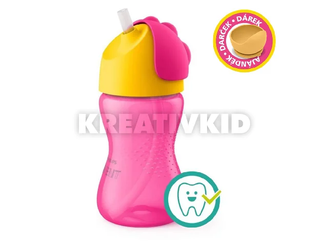 Philips AVENT itatópohár rugalmas szívószállal 300ml 12hó lányos - most Petite and Mars szilikon tálkával