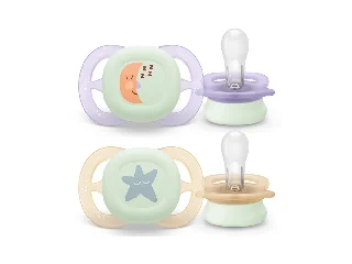 Philips AVENT játszócumi Ultra Start éjszakai hold 0-2hó lányos 2db