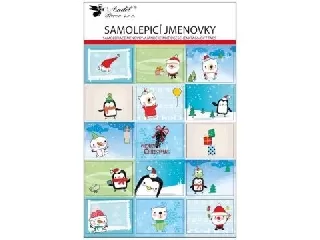 Pingvin mintás ajándékkísérő matrica, 21 x 32 cm - 30 db-os