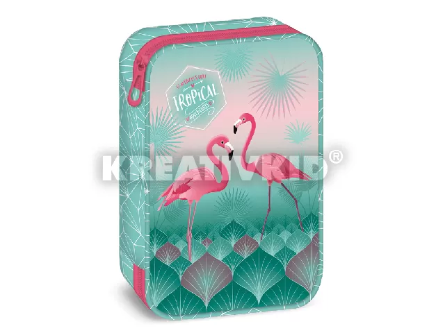 Pink flamingo többszintes tolltartó