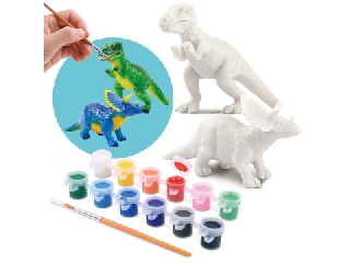 Playgo: Dinoszaurusz világ műgyanta festés - T-rex és Triceratopsz