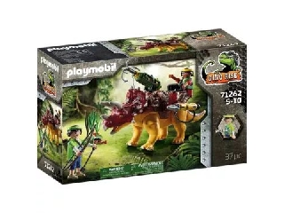 Playmobil: Dino Rise - Triceratops harci dinó figura csáklyavetővel 71262