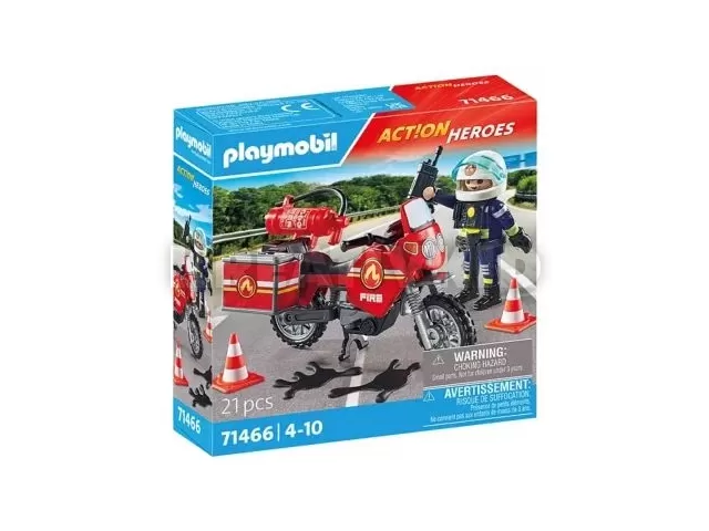 Playmobil: Motoros tűzoltó olajfoltokkal 71466