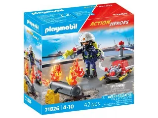 Playmobil: Tűzoltó figura vízágyúval