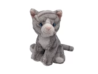 Plüss cica 20 cm - szürke