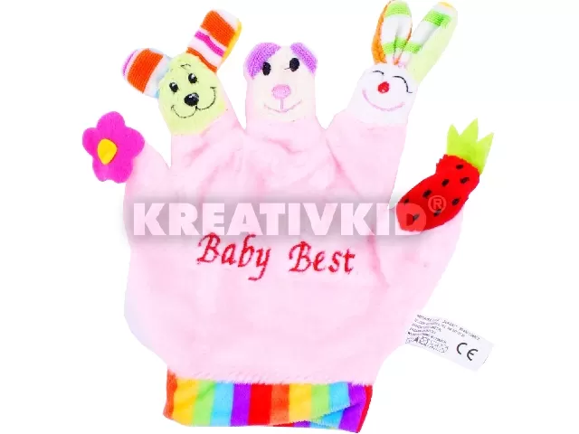 Plüss kesztyűs ujjbáb rózsaszín
