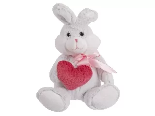 Plüss nyuszi szivecskével, 25 cm