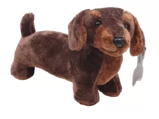 Plüss tacskó, 30cm barna 