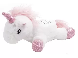 Plüss unikornis bébijáték, zenél, világít